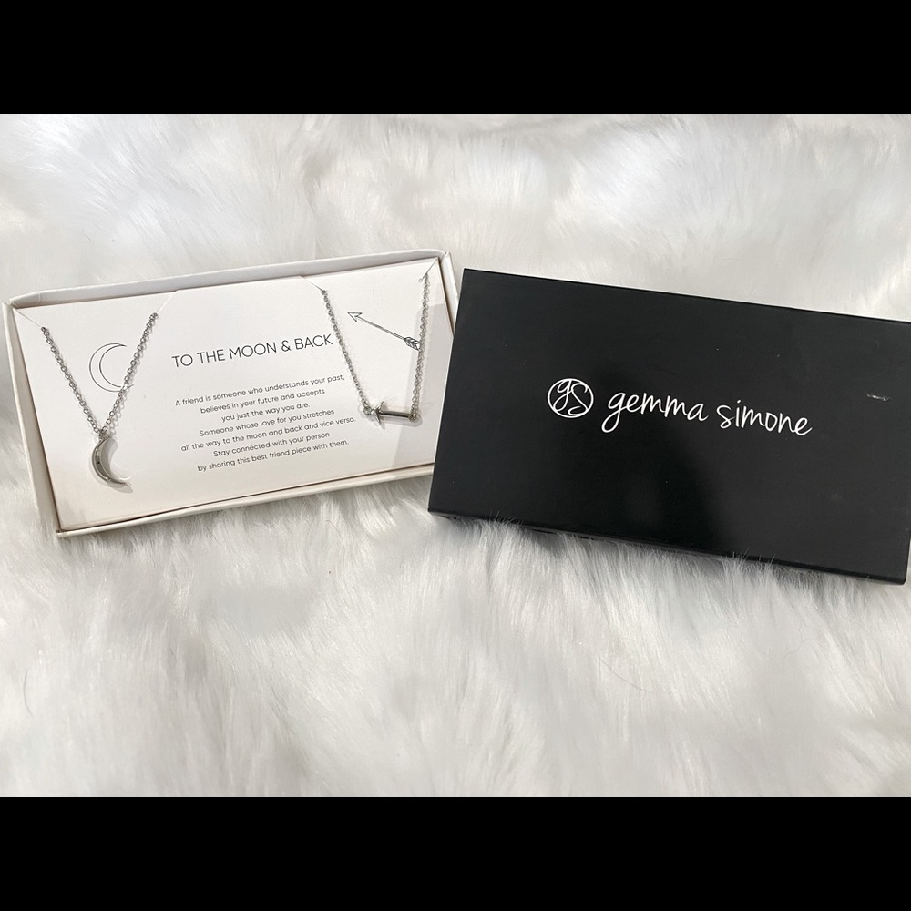 NEW gemma simone - to the moon and back necklace set